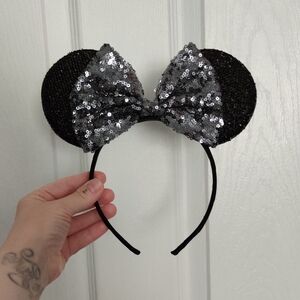 Silver Sequin Mouse Ears Headband